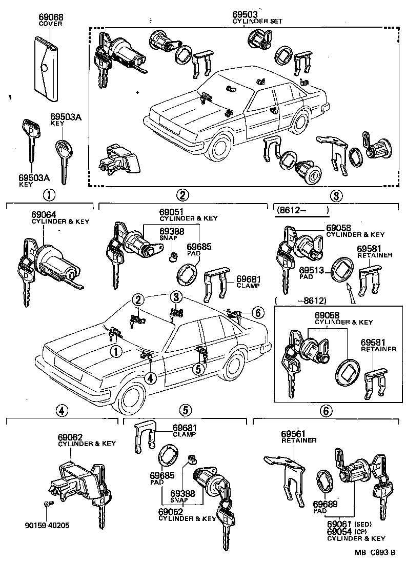  CARINA FR |  LOCK CYLINDER SET