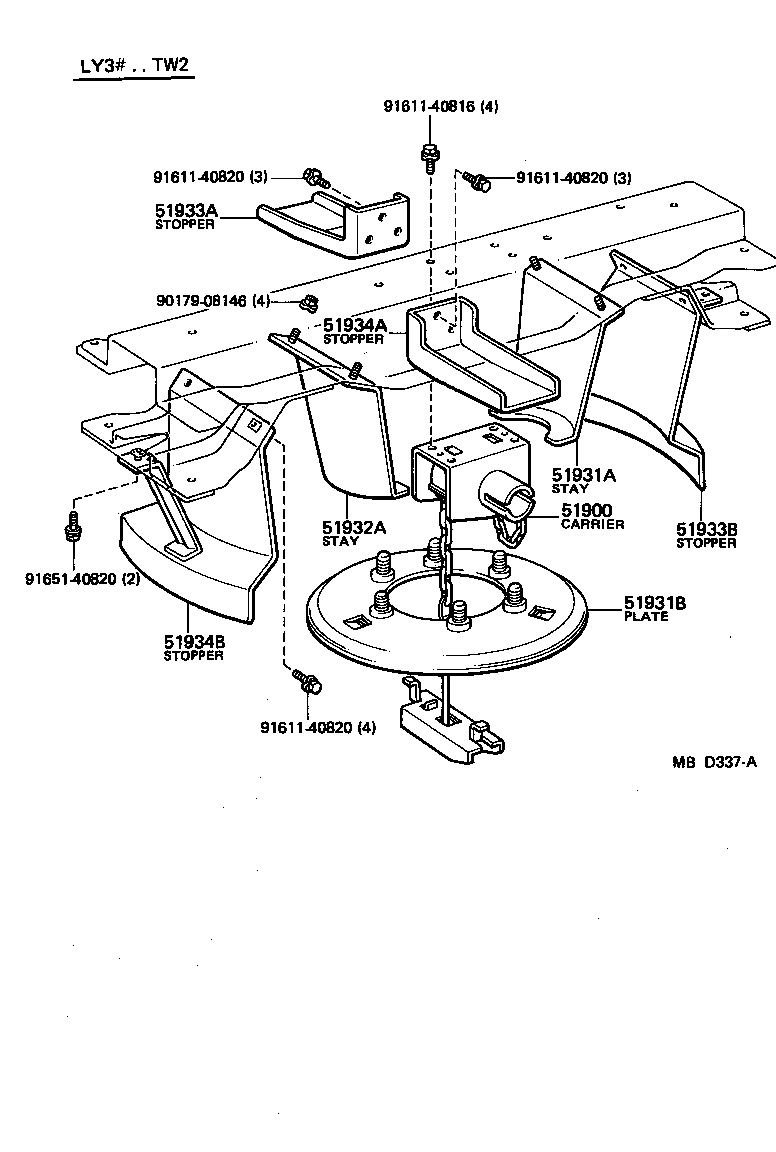  TOYOACE |  SPARE WHEEL CARRIER