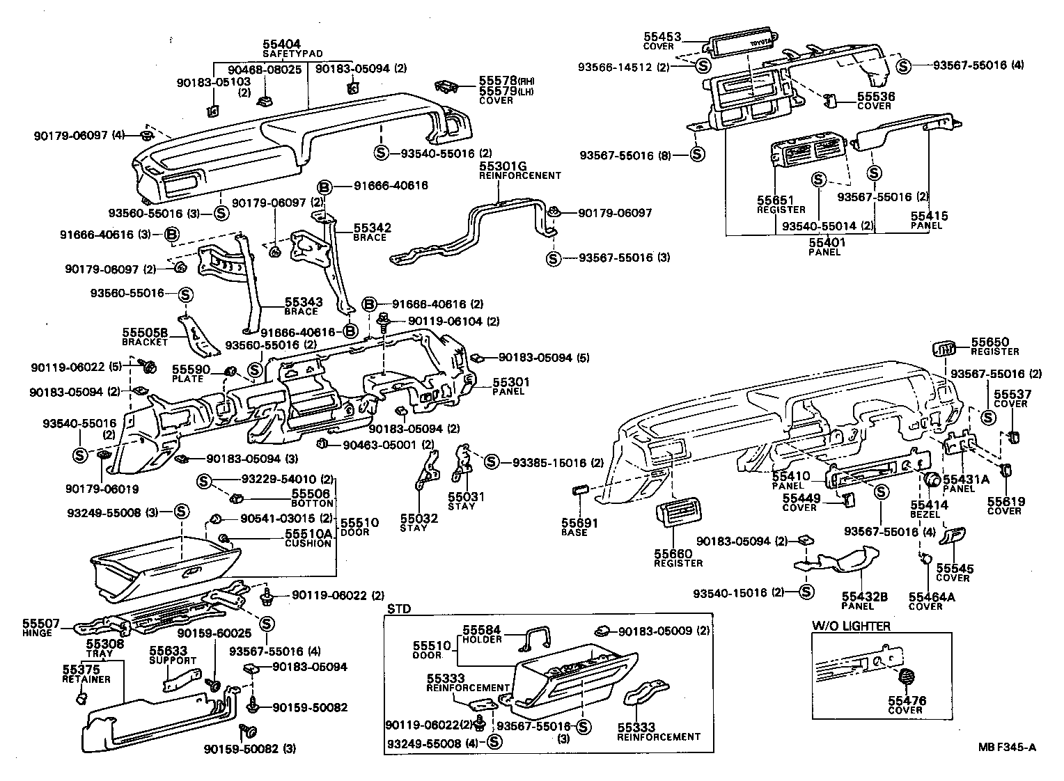  COROLLA |  INSTRUMENT PANEL GLOVE COMPARTMENT