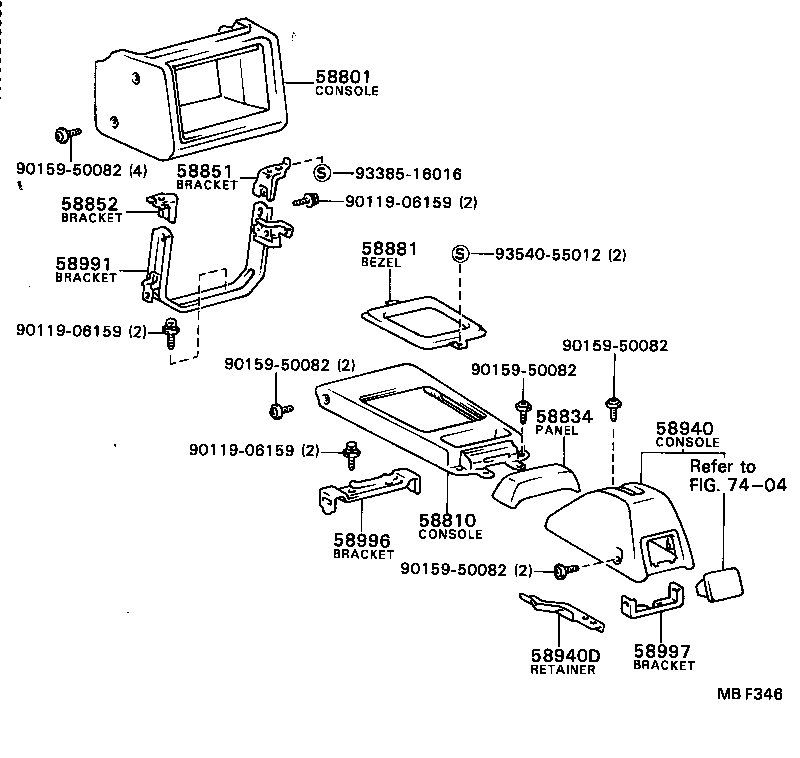  COROLLA |  CONSOLE BOX BRACKET