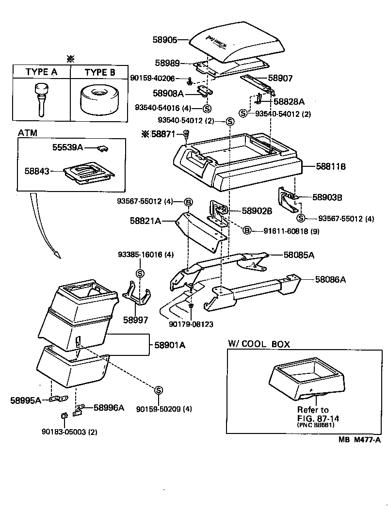  HIACE VAN WAGON |  CONSOLE BOX BRACKET