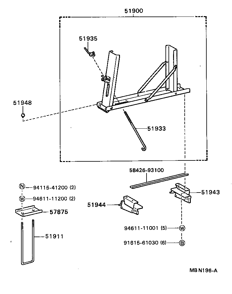  DYNA TOYOACE |  SPARE WHEEL CARRIER