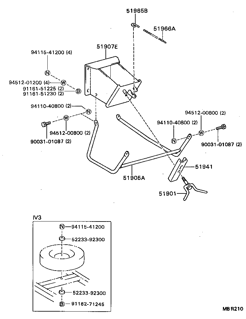  DYNA TOYOACE |  SPARE WHEEL CARRIER