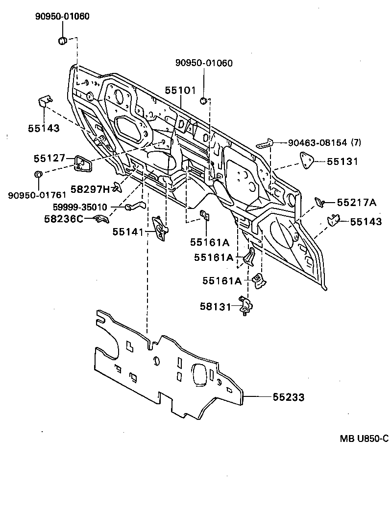  HILUX |  FRONT FENDER APRON DASH PANEL