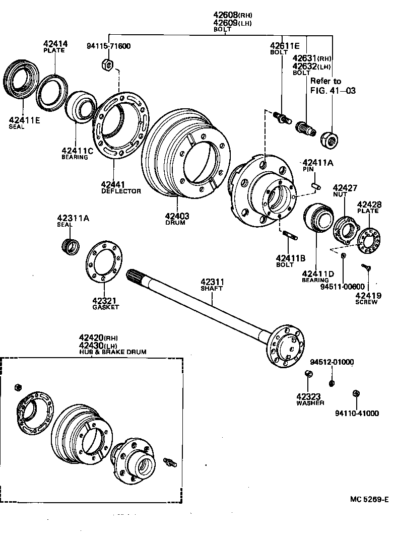  DYNA TOYOACE |  REAR AXLE SHAFT HUB