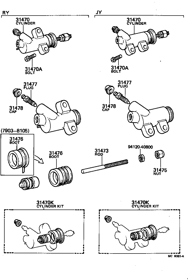  TOYOACE |  CLUTCH RELEASE CYLINDER