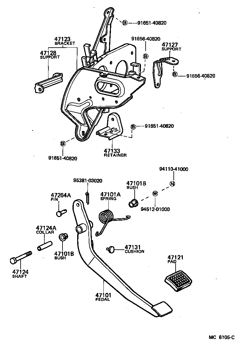  TOYOACE |  BRAKE PEDAL BRACKET