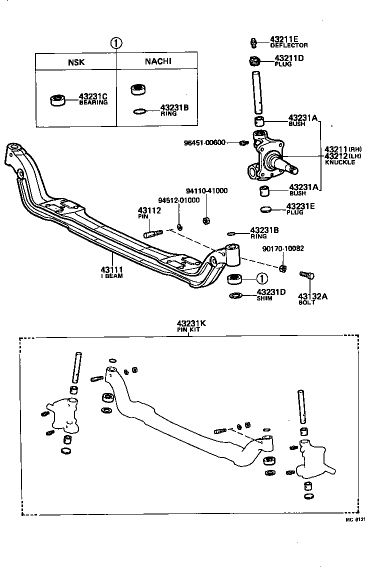  TOYOACE |  FRONT AXLE ARM STEERING KNUCKLE