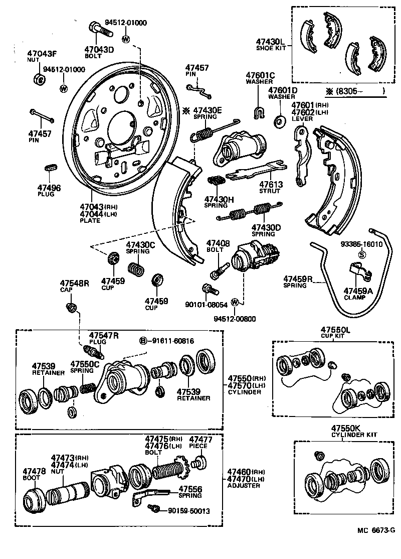  LITE TOWNACE TRUCK |  REAR DRUM BRAKE WHEEL CYLINDER BACKING PLATE