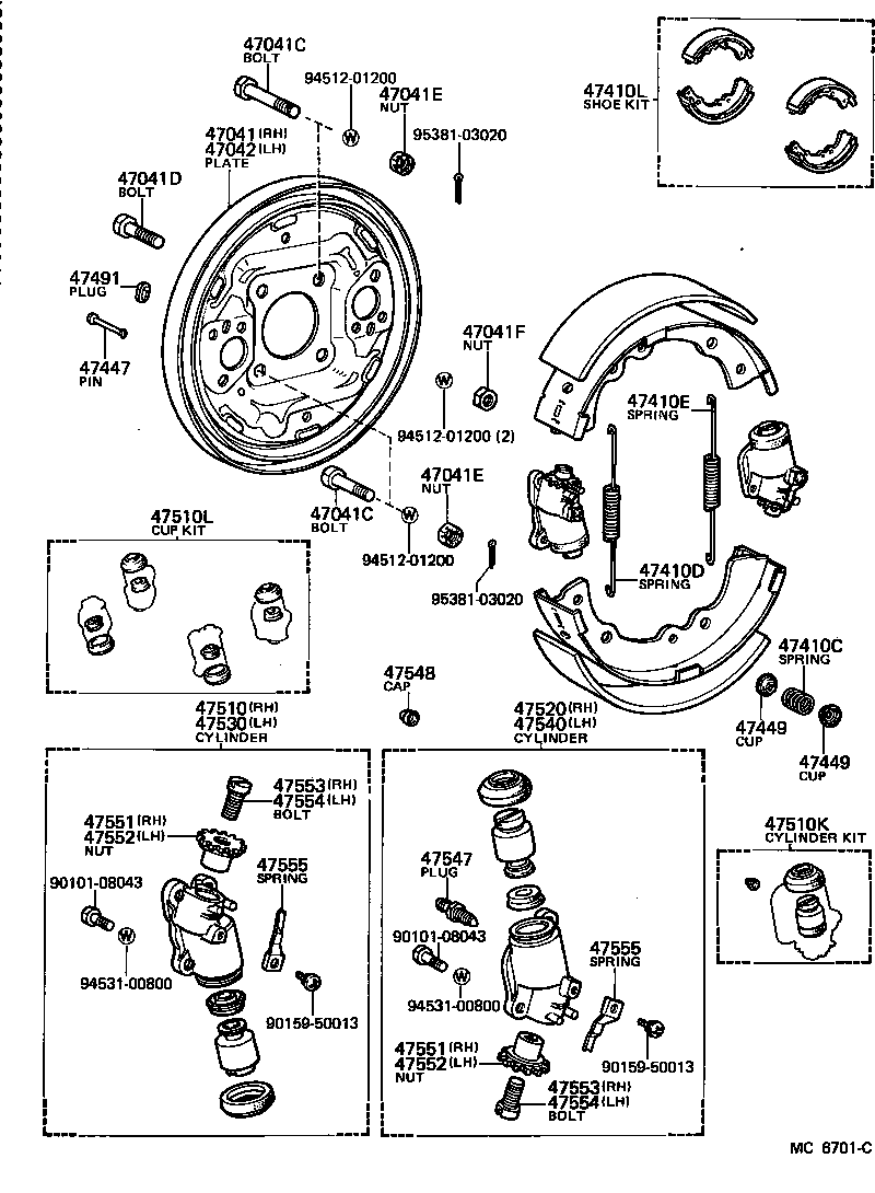  LITE TOWNACE TRUCK |  FRONT DRUM BRAKE WHEEL CYLINDER BACKING PLATE