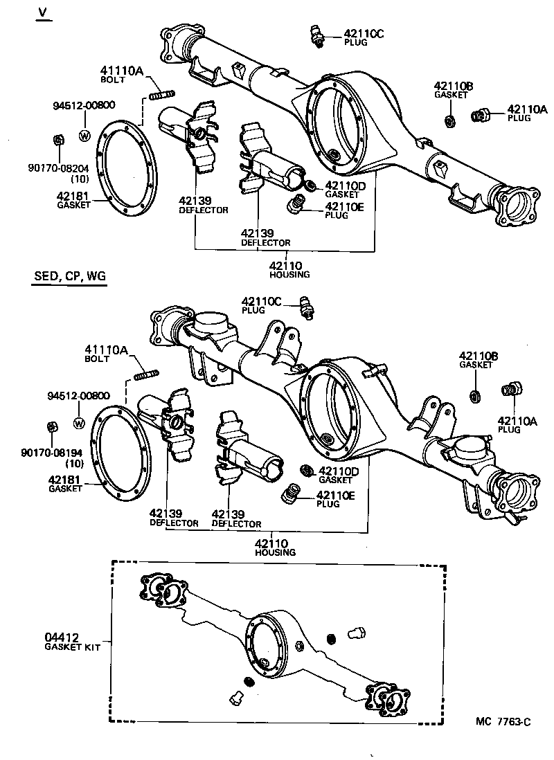  CARINA FR |  REAR AXLE HOUSING DIFFERENTIAL