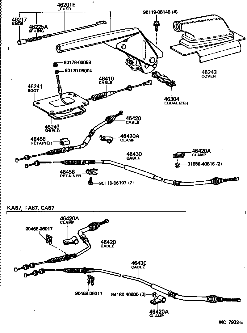  CARINA FR |  PARKING BRAKE CABLE