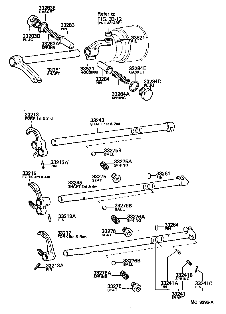  CORONA |  GEAR SHIFT FORK LEVER SHAFT MTM