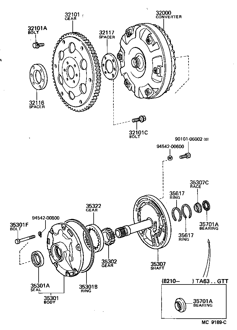  CARINA FR |  TORQUE CONVERTER FRONT OIL PUMP CHAIN ATM