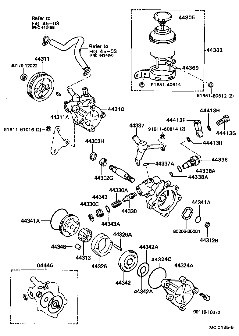 How to rebuild toyota corolla power steering pump