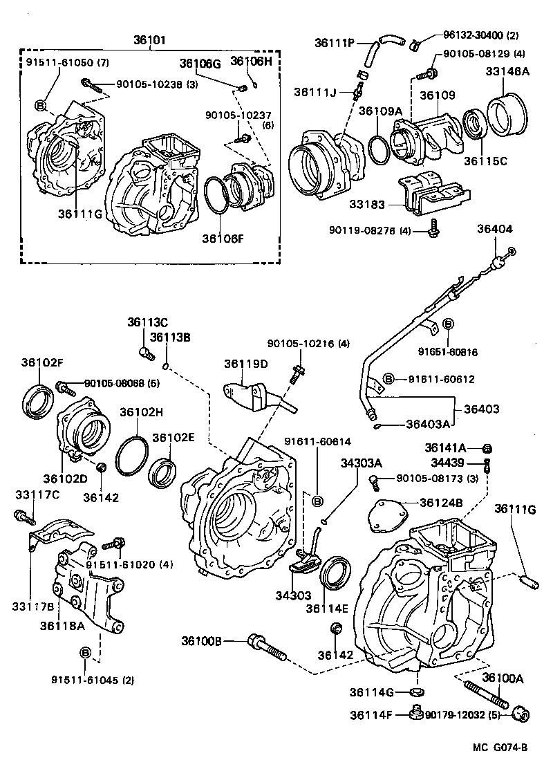  CAMRY VISTA |  TRANSFER CASE EXTENSION HOUSING