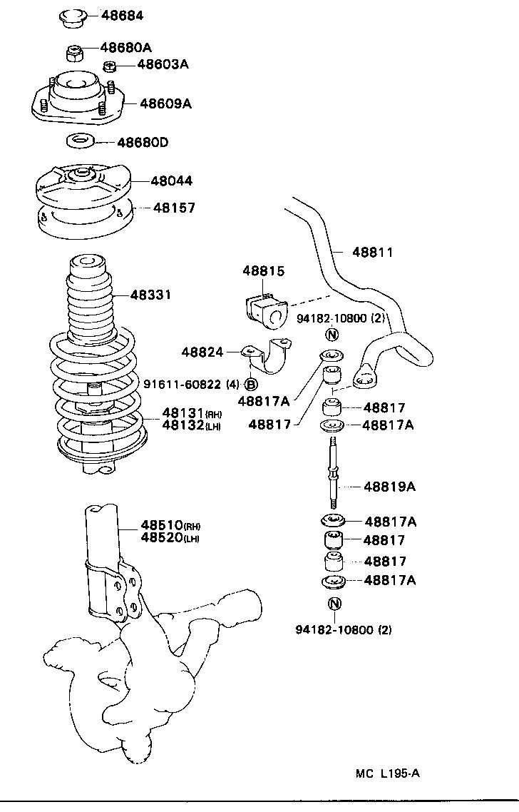  COROLLA 2 |  FRONT SPRING SHOCK ABSORBER