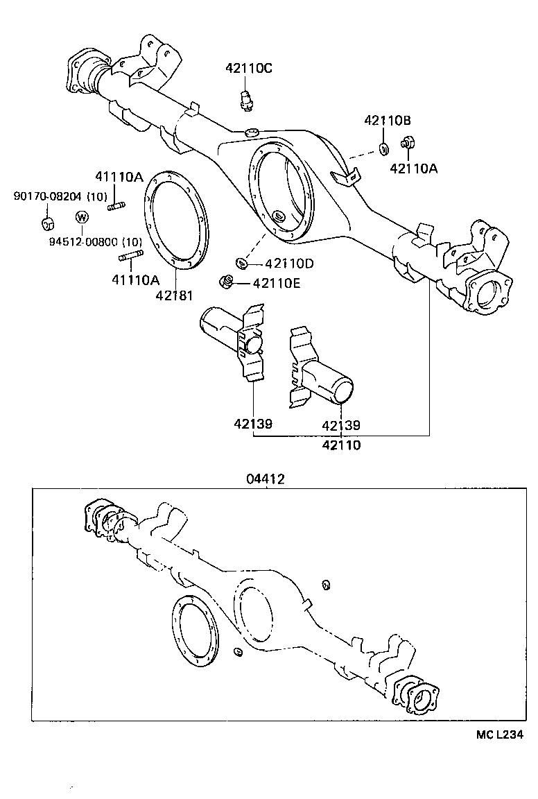  COROLLA 2 |  REAR AXLE HOUSING DIFFERENTIAL