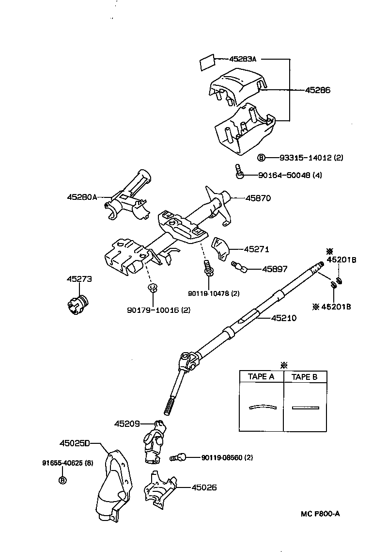  SPRINTER CARIB |  STEERING COLUMN SHAFT