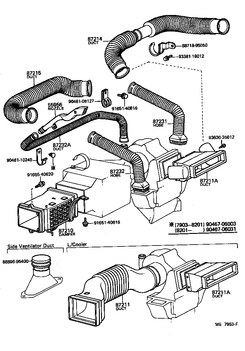  TOYOACE |  HEATING AIR CONDITIONING CONTROL AIR DUCT