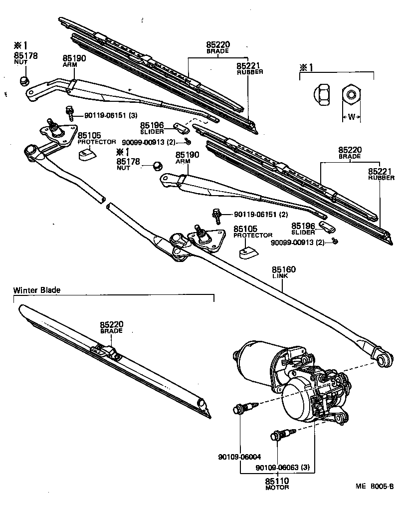  CARINA FR |  WINDSHIELD WIPER