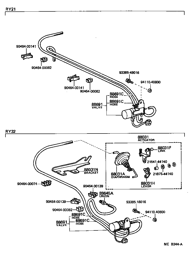  TOYOACE |  HEATING AIR CONDITIONING VACUUM PIPING