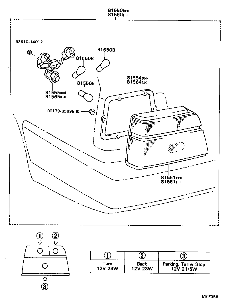  CORSA TERCEL |  REAR COMBINATION LAMP