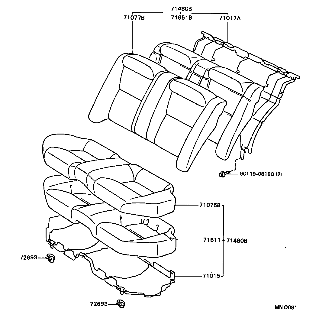  CORONA EXIV |  REAR SEAT SEAT TRACK