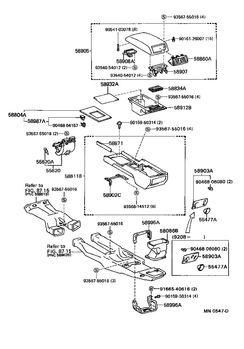  CELSIOR |  CONSOLE BOX BRACKET