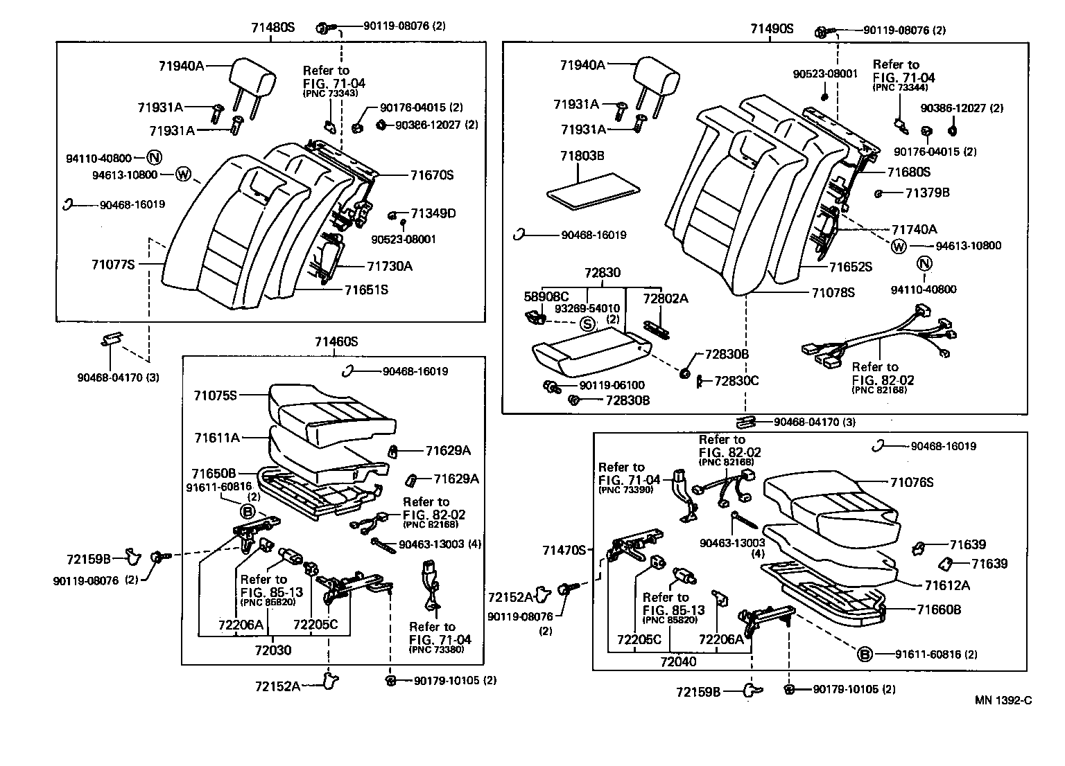  CROWN CROWN MAJESTA |  REAR SEAT SEAT TRACK