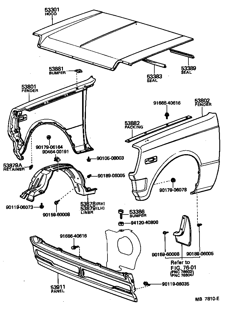  STARLET |  HOOD FRONT FENDER