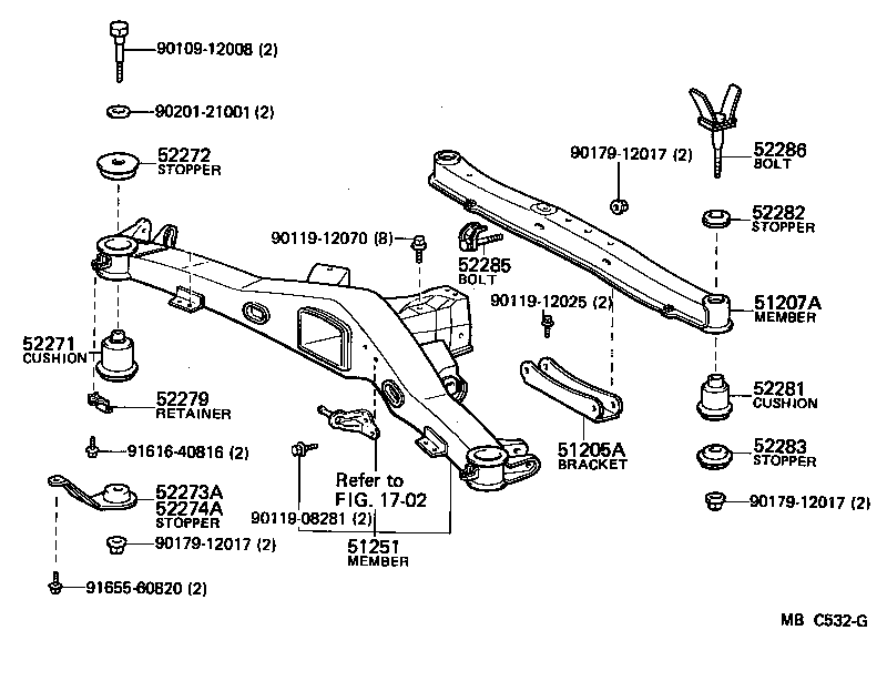  CELICA |  SUSPENSION CROSSMEMBER UNDER COVER