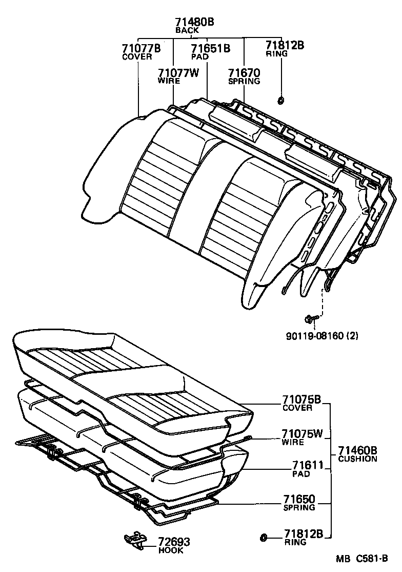  CELICA |  REAR SEAT SEAT TRACK