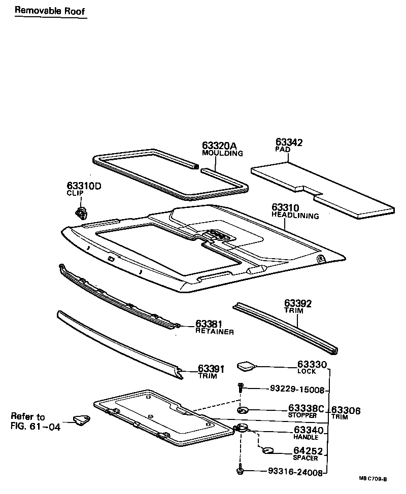  COROLLA |  ROOF HEADLINING SILENCER PAD