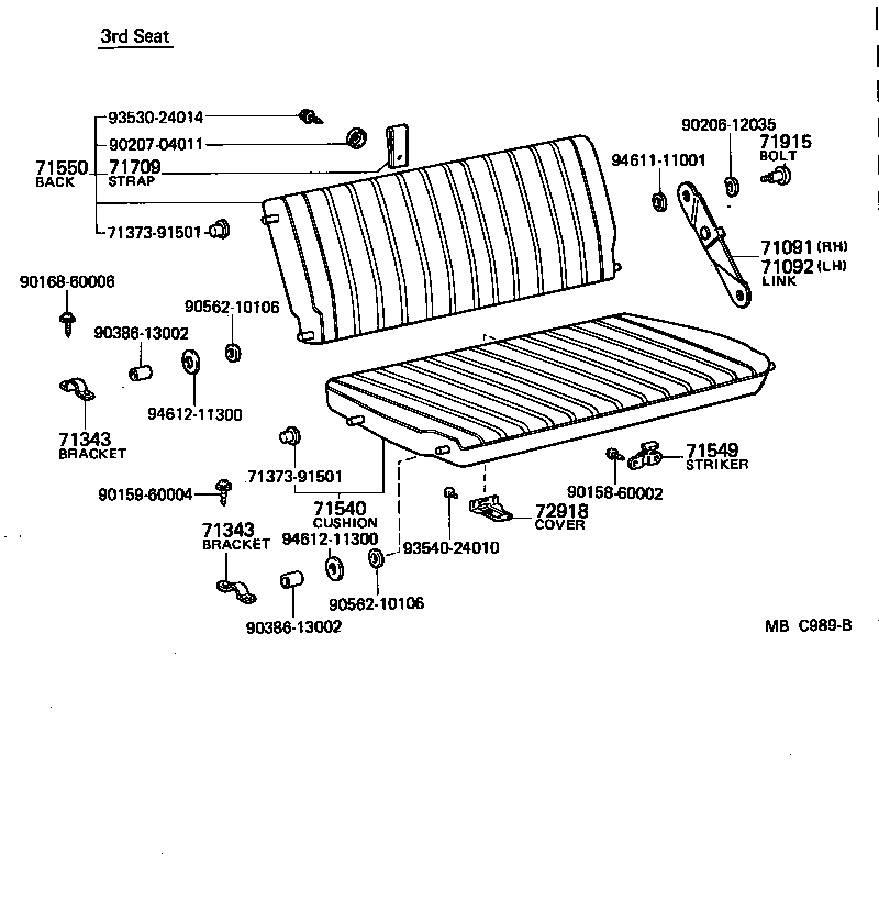  CROWN |  REAR SEAT SEAT TRACK