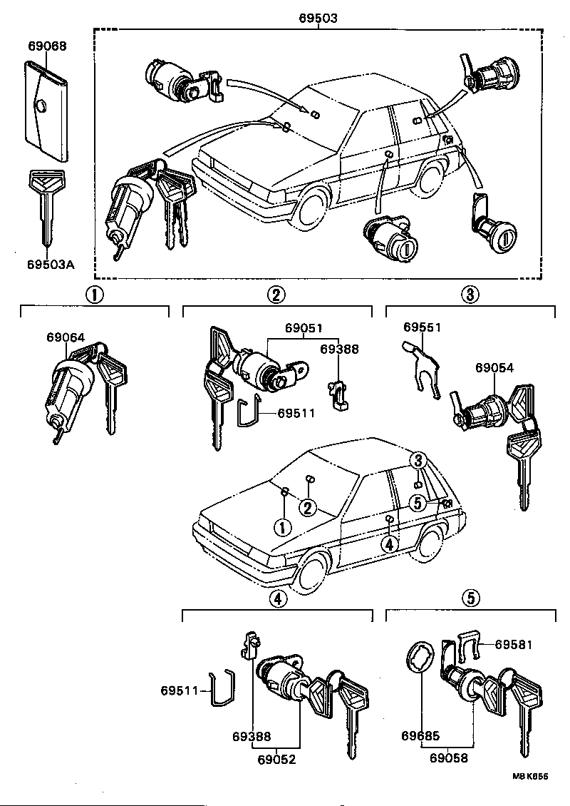  COROLLA 2 |  LOCK CYLINDER SET