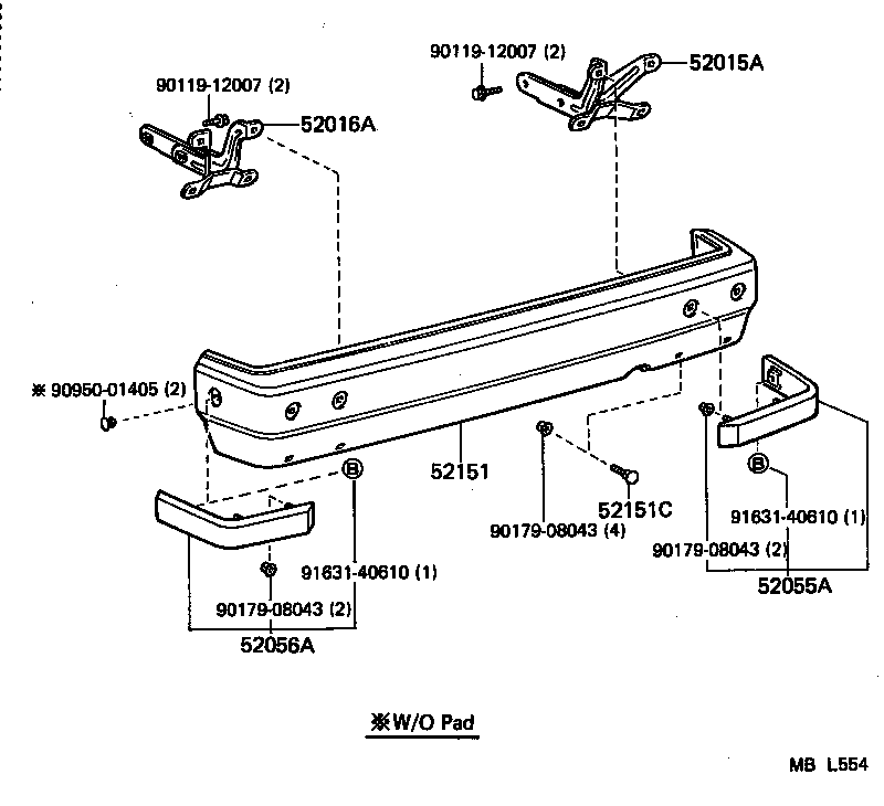  CROWN |  REAR BUMPER BUMPER STAY