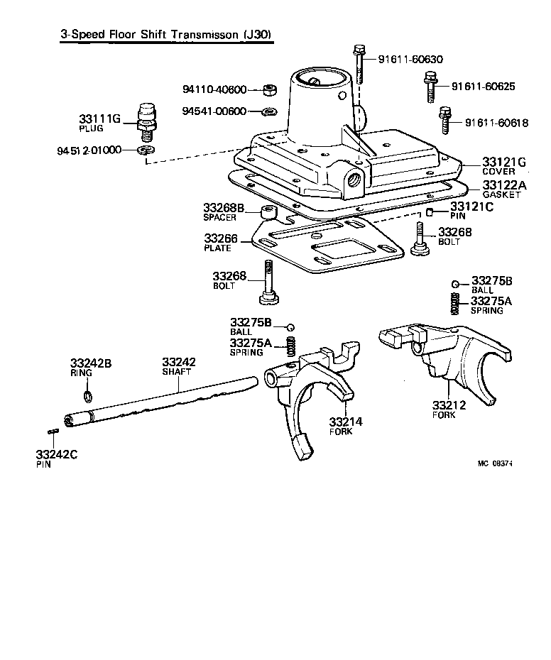  LAND CRUISER VAN |  GEAR SHIFT FORK LEVER SHAFT MTM