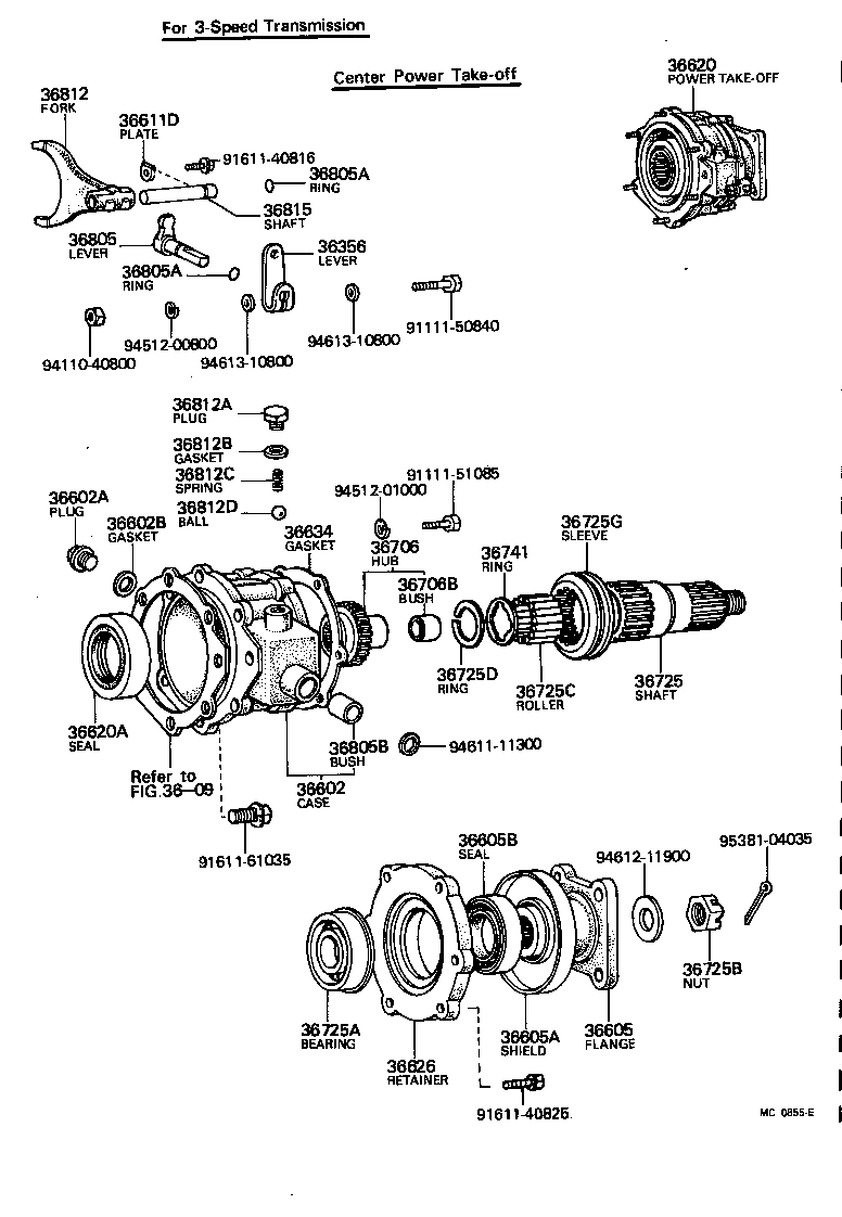  LAND CRUISER VAN |  POWER TAKE OFF CASE GEAR