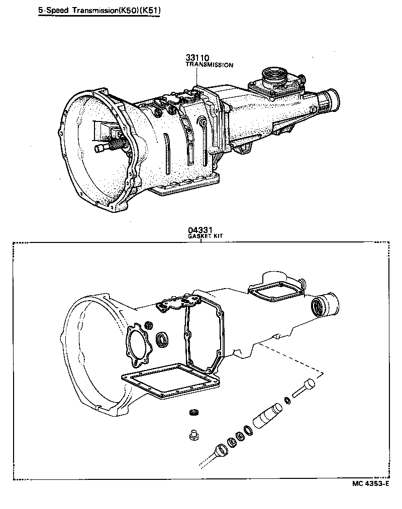  PUBLICA |  TRANSAXLE OR TRANSMISSION ASSY GASKET KIT MTM