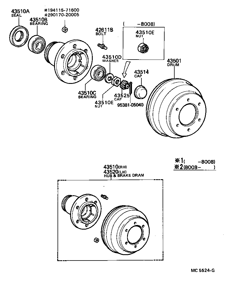  DYNA TOYOACE |  FRONT AXLE HUB