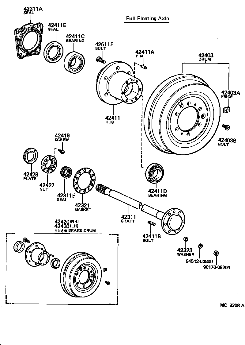  LAND CRUISER VAN |  REAR AXLE SHAFT HUB