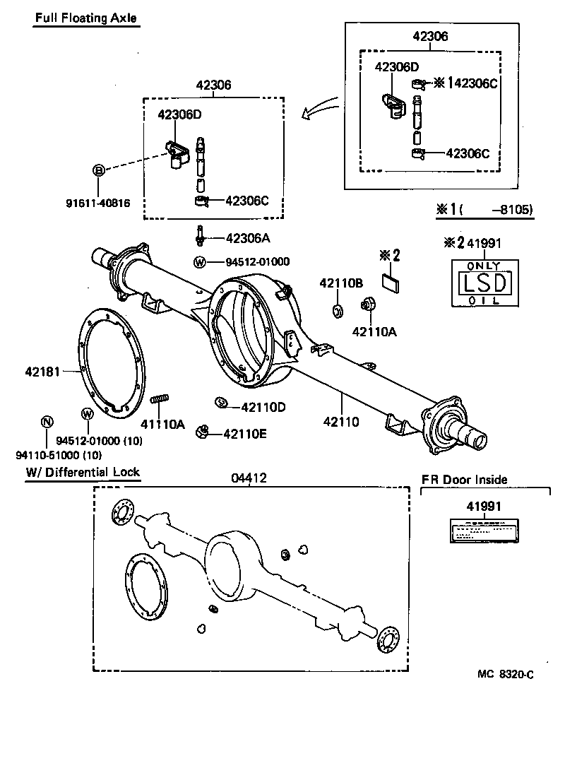  LAND CRUISER VAN |  REAR AXLE HOUSING DIFFERENTIAL