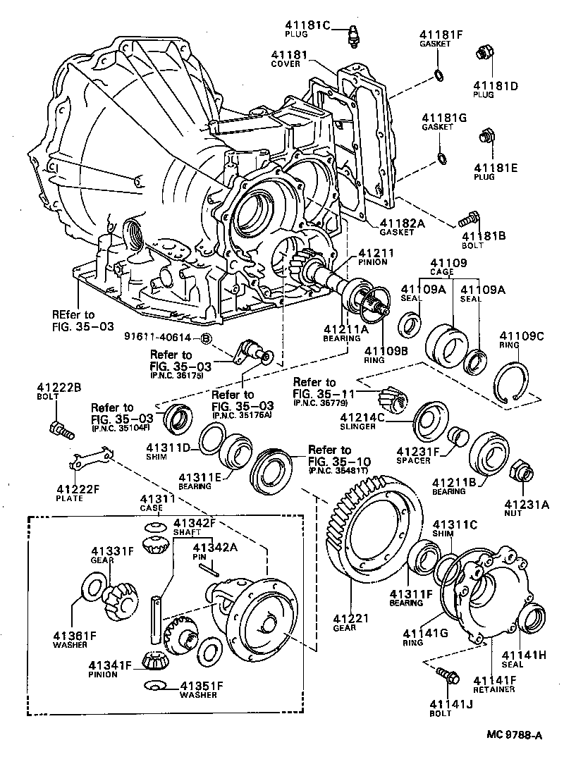  CORONA |  FRONT AXLE HOUSING DIFFERENTIAL