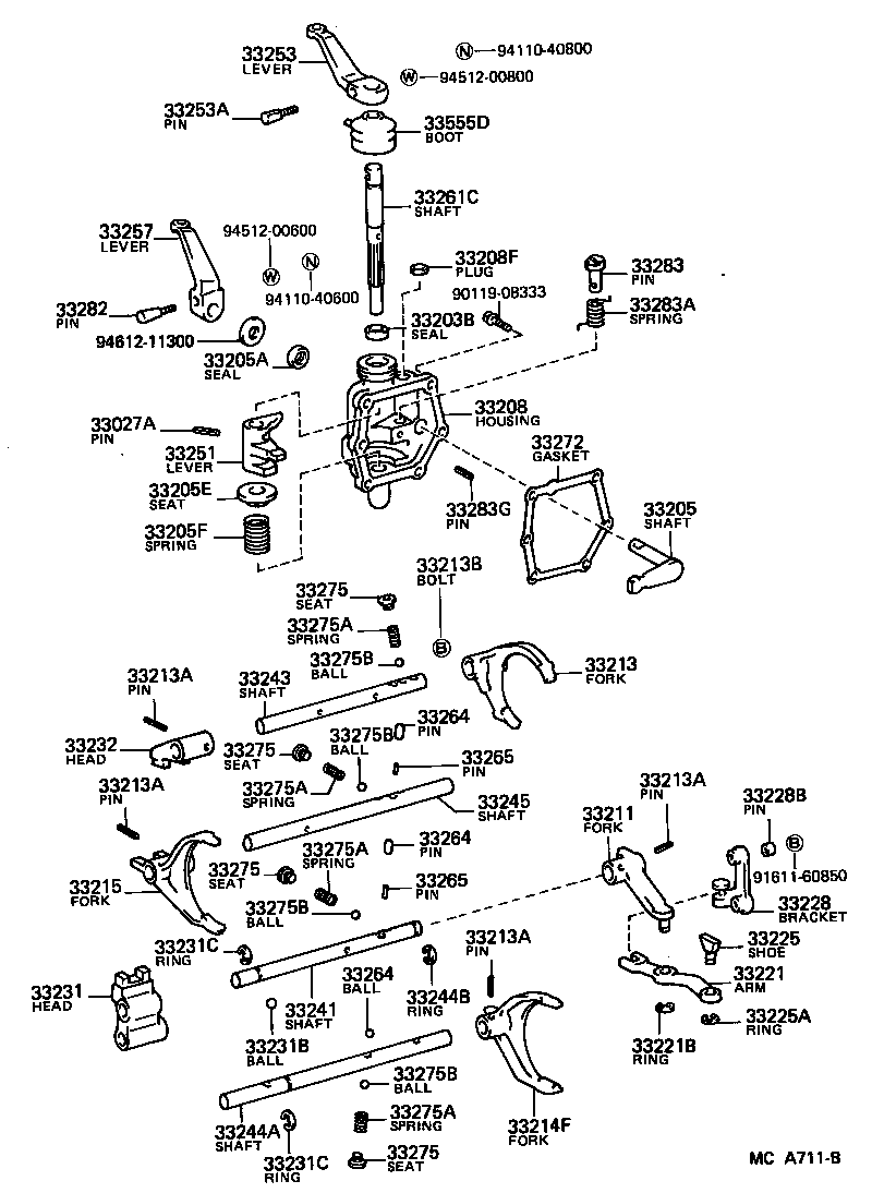  HIACE TRUCK |  GEAR SHIFT FORK LEVER SHAFT MTM