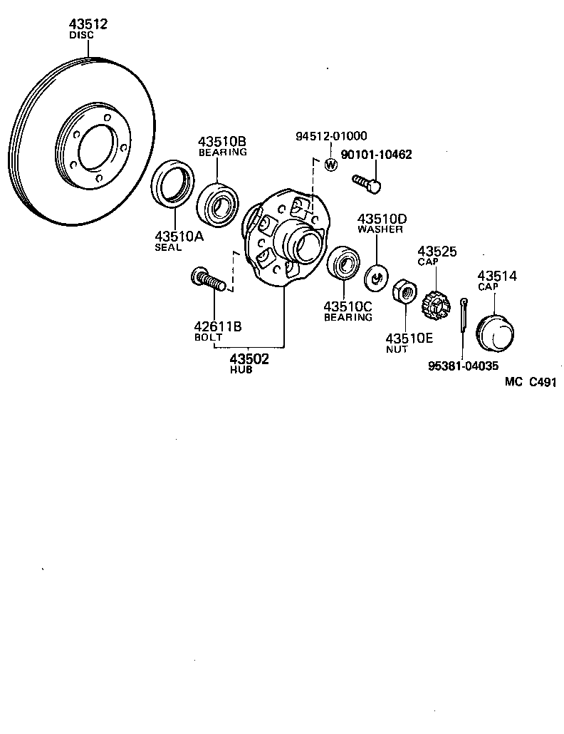  TOYOACE DYNA |  FRONT AXLE HUB