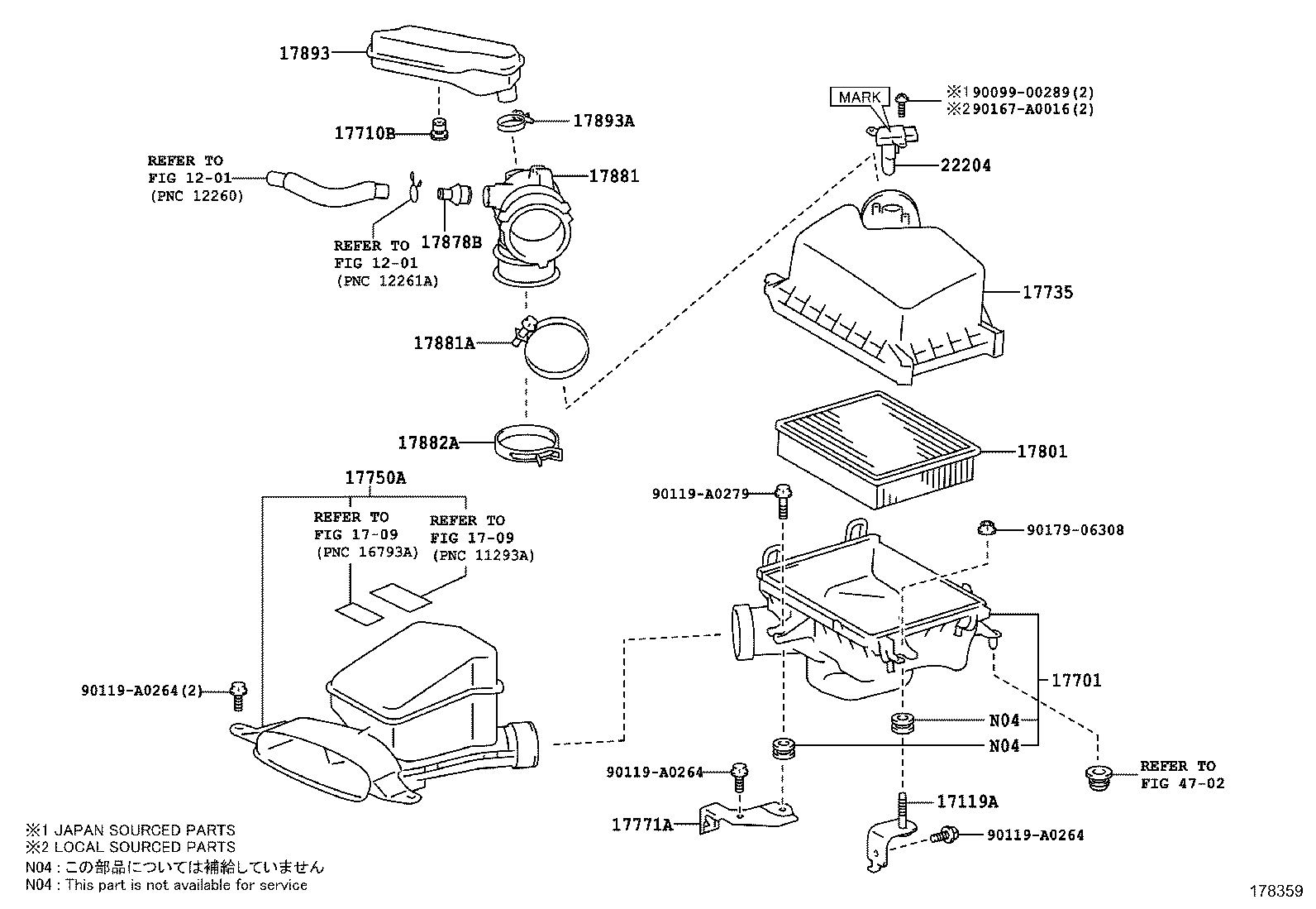  AVALON |  AIR CLEANER