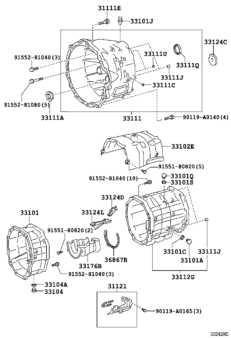  TACOMA |  CLUTCH HOUSING TRANSMISSION CASE MTM