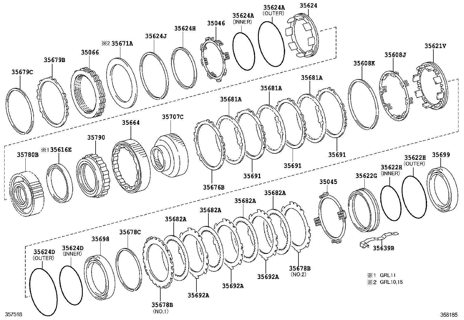  GS250 350 450H |  CENTER SUPPORT PLANETARY SUN GEAR ATM