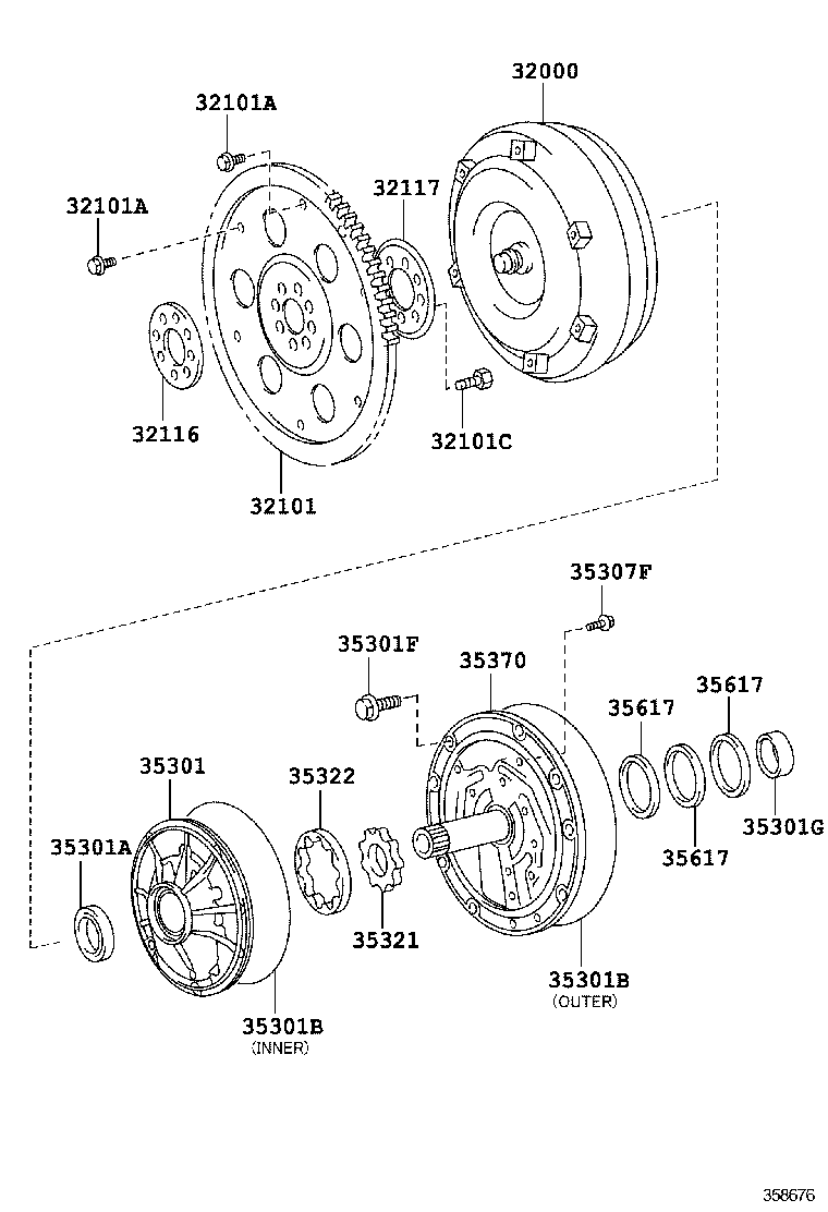  IS250 350 |  TORQUE CONVERTER FRONT OIL PUMP CHAIN ATM